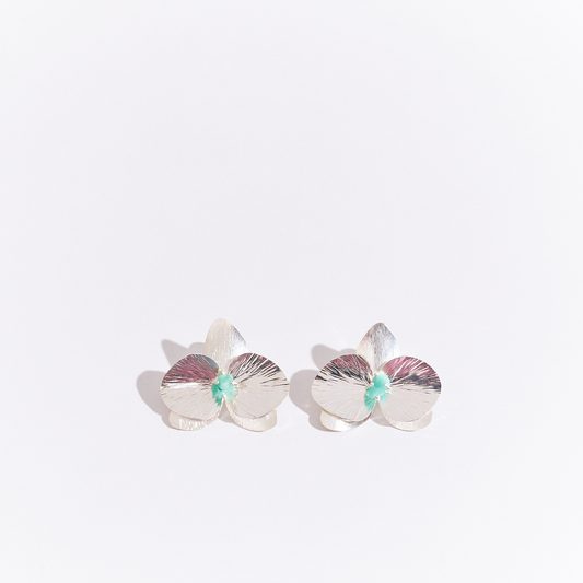 Silver Cattleya Earrings