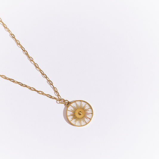 Mother of Pearl Sun Necklace