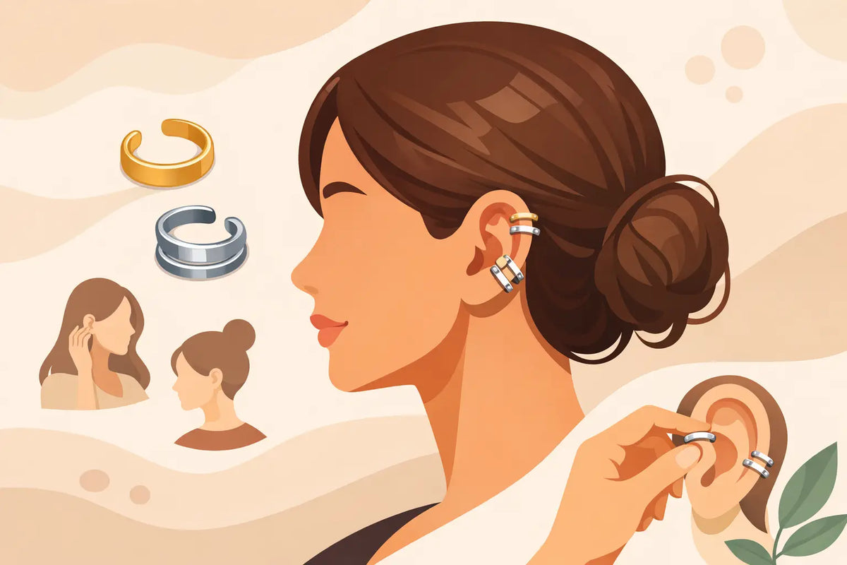 Ear cuffs sin perforación mujer: cómo llevarlos