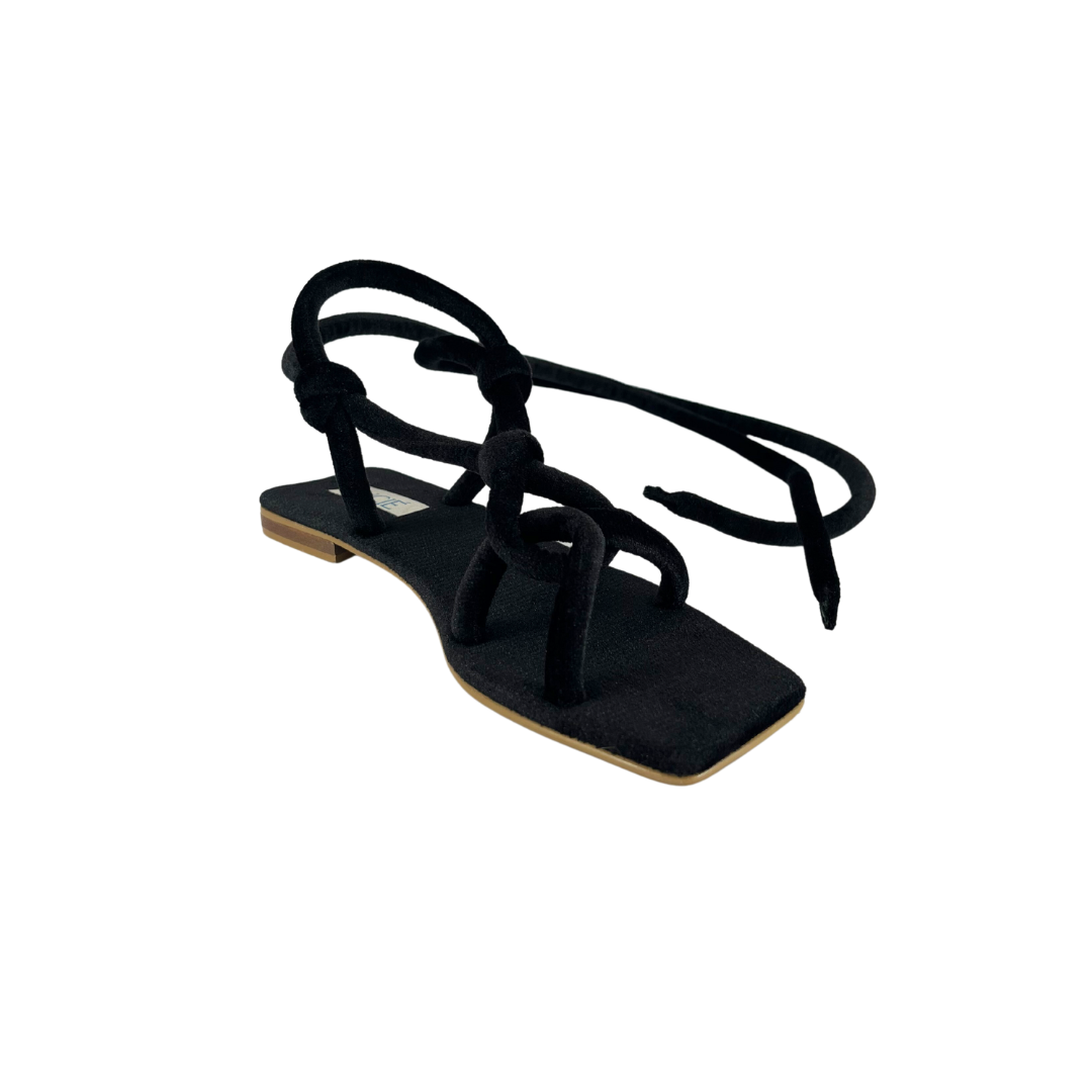 Liana Knotted Black Sandal