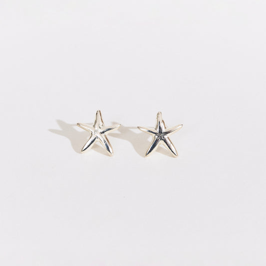 Aretes Una estrella de mar maxi plateado