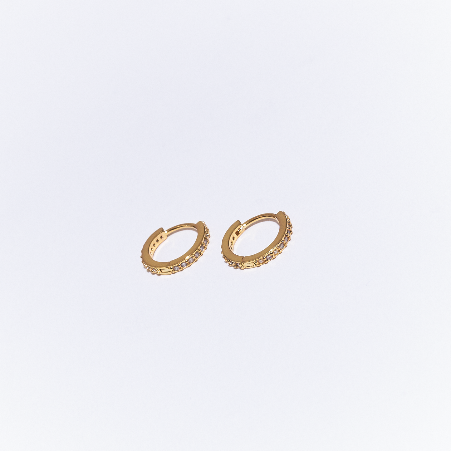 Golden Transparent Zircon Hoops