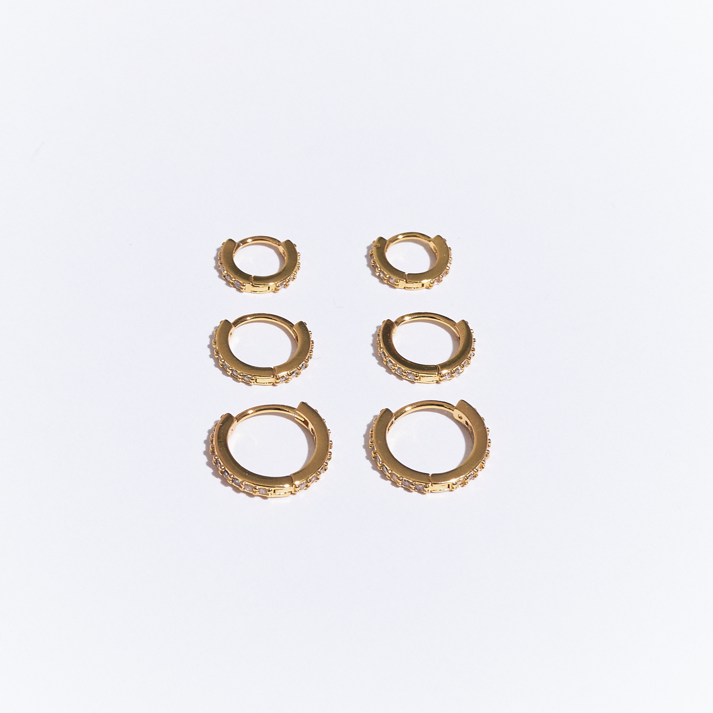 Golden Transparent Zircon Hoops