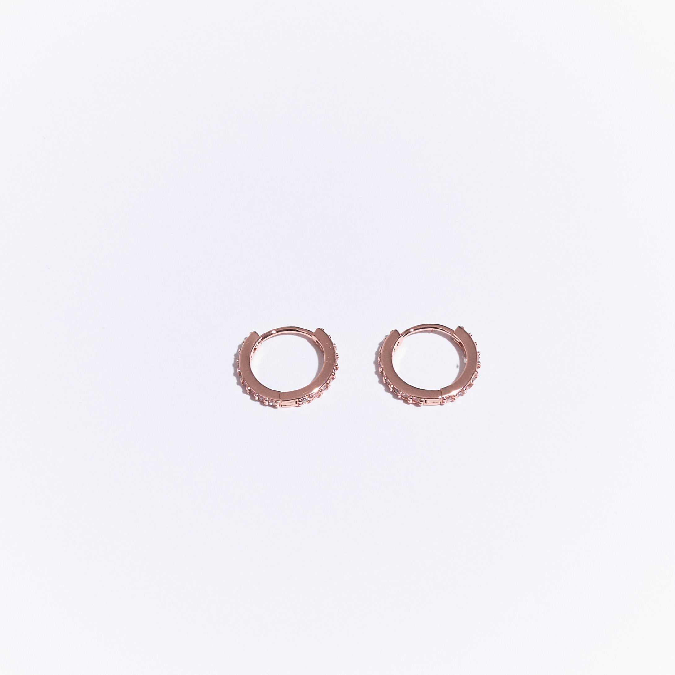 Transparent Zircon Hoops Rose Gold