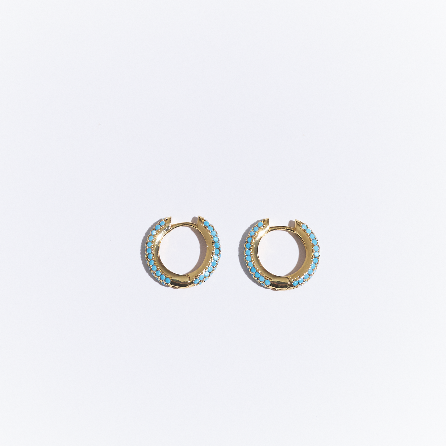 Golden Turquoise Egyptian Hoops