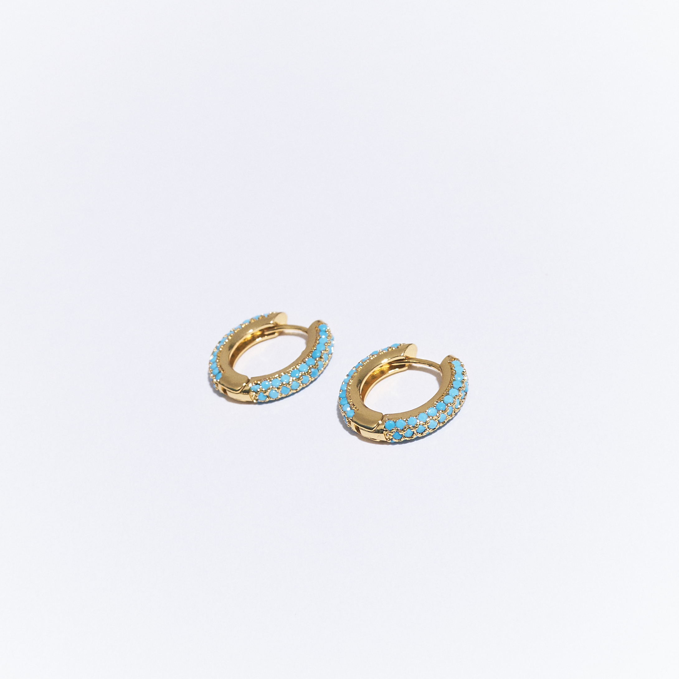 Golden Turquoise Egyptian Hoops