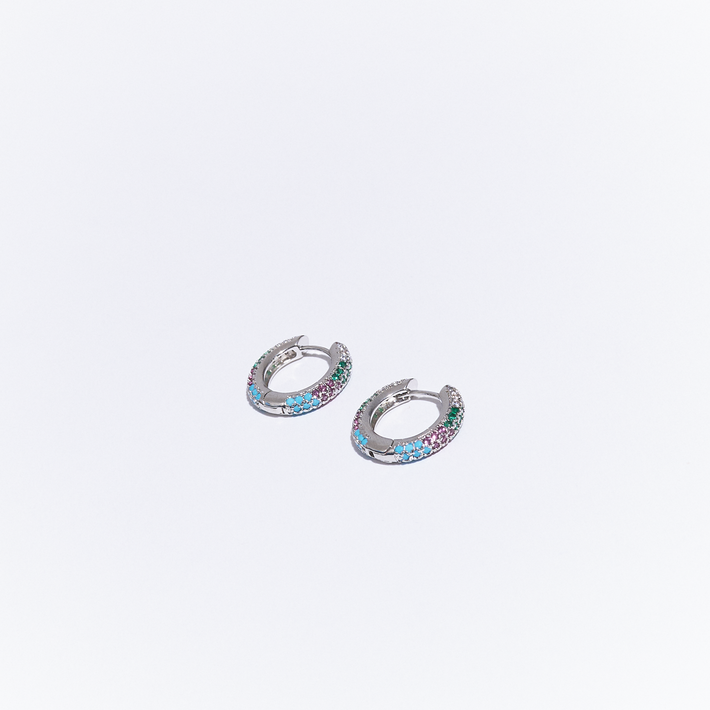 Silver Multicolor Egyptian Hoops