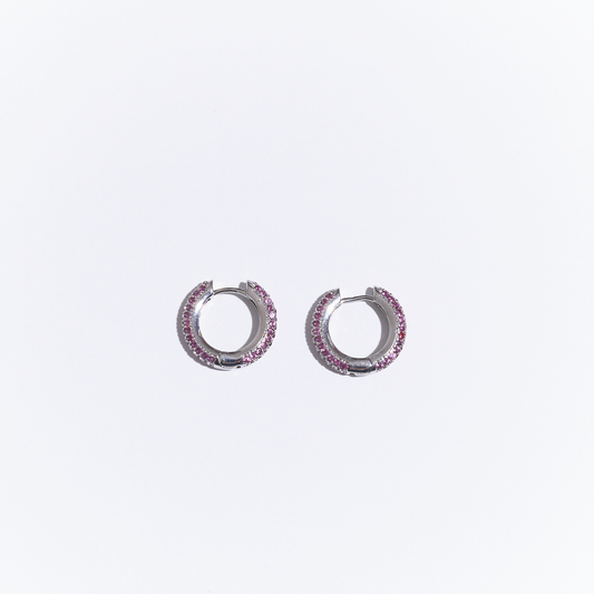 Silver Pink Egyptian Hoops