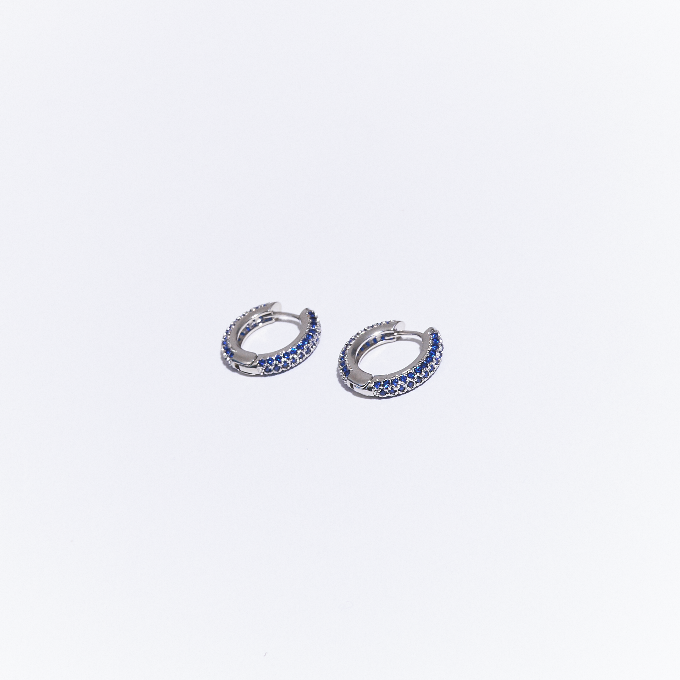 Silver Blue Egyptian Hoops