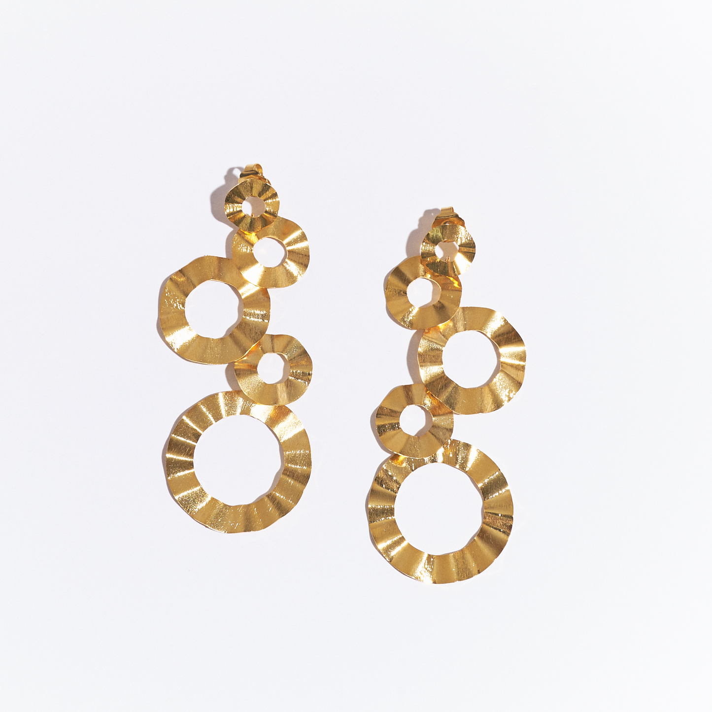 Five Coin Wave Earrings