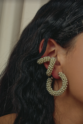 Silver Quinoa Earcuff